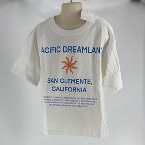 ZARA White Graphic Kids T-Shirt Size 9-10,NWT